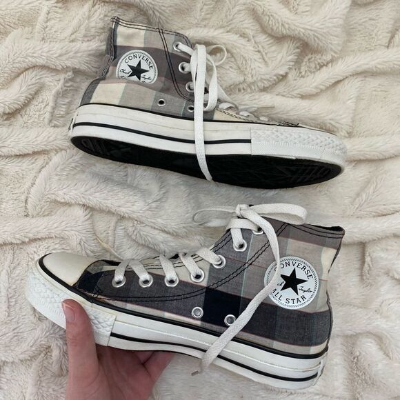 NWOT Converse All Star high top plaid sneakers - Picture 1 of 5